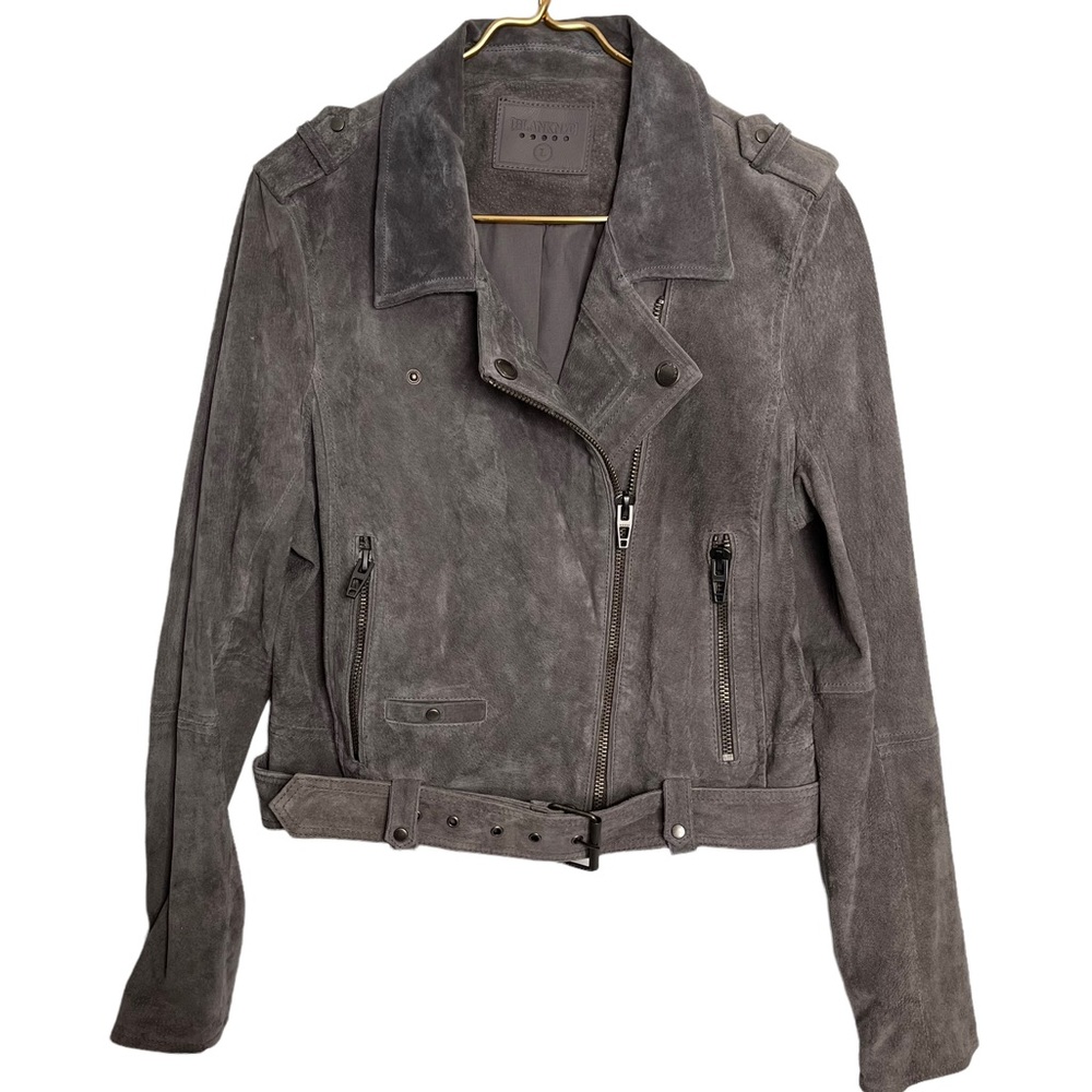 Blank NYC Grey Suede Moto Jacket Size Large - Picture 3 of 11